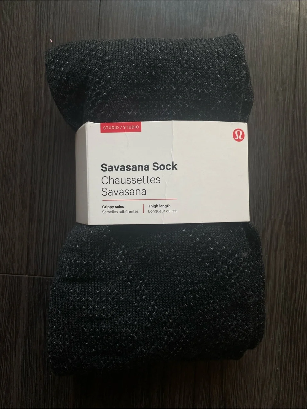 NWT Lululemon Savasana Sock Black Dance Studio Thigh Leggings M/L